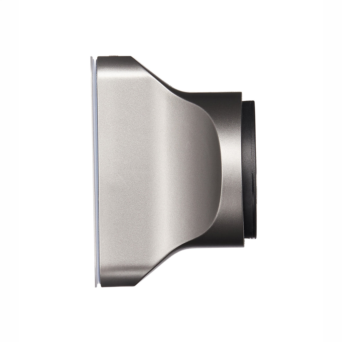 closeup side view of silver hair concentrator attachment for hair dyer 