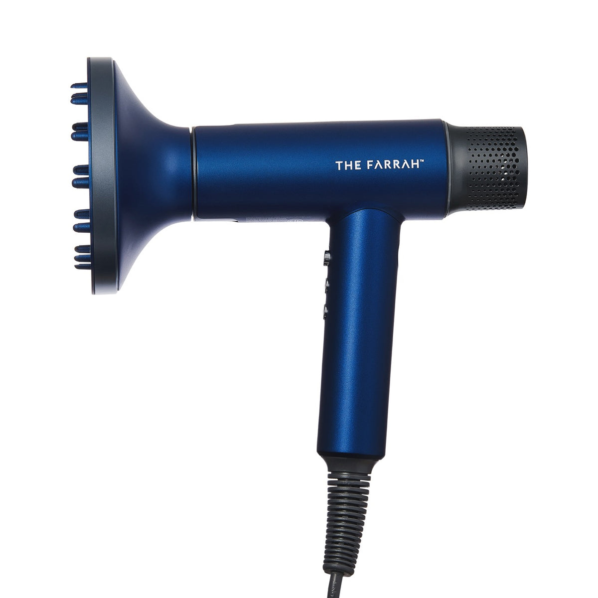 blue airpulse hairdryer with diffuser attachment 
