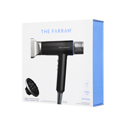 angled front of package for the farrah hair dryer 